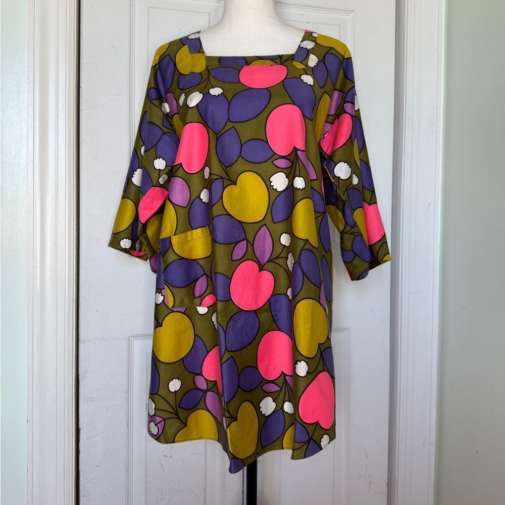 1960s Mod Colorful Eclectic Robe Dress Made in Japan by Design House
